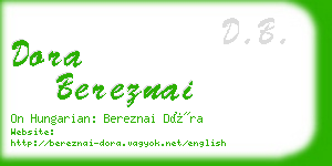 dora bereznai business card